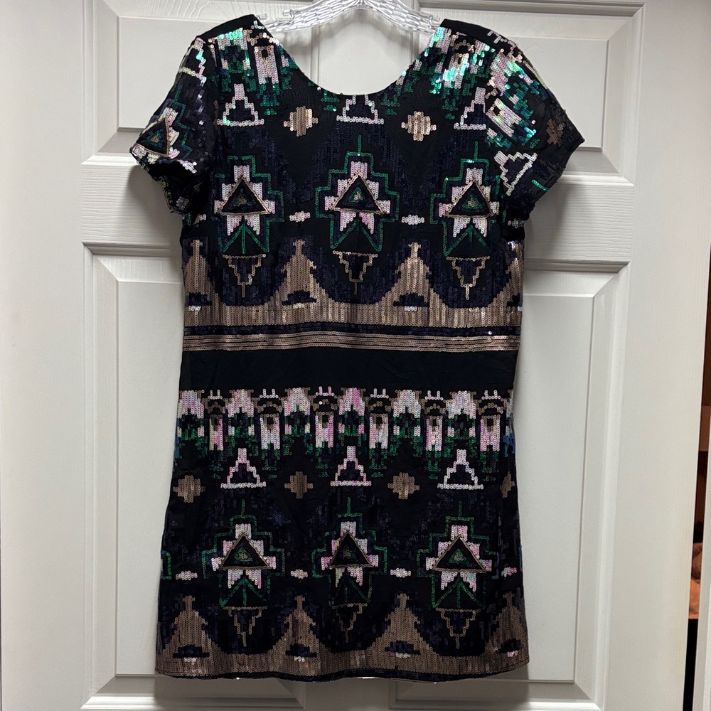 Show Me Your Mumu Tallulah Sequin Geometric mini Dress small holiday formal
